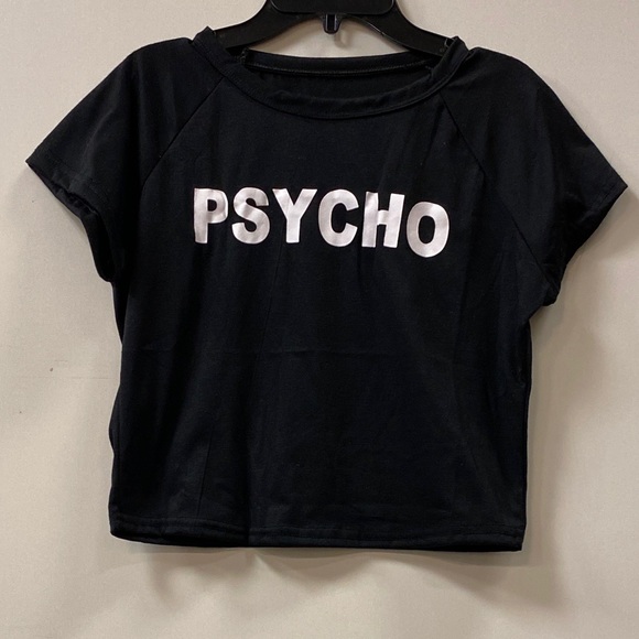 Psycho Black White Crop Top - Picture 5 of 6